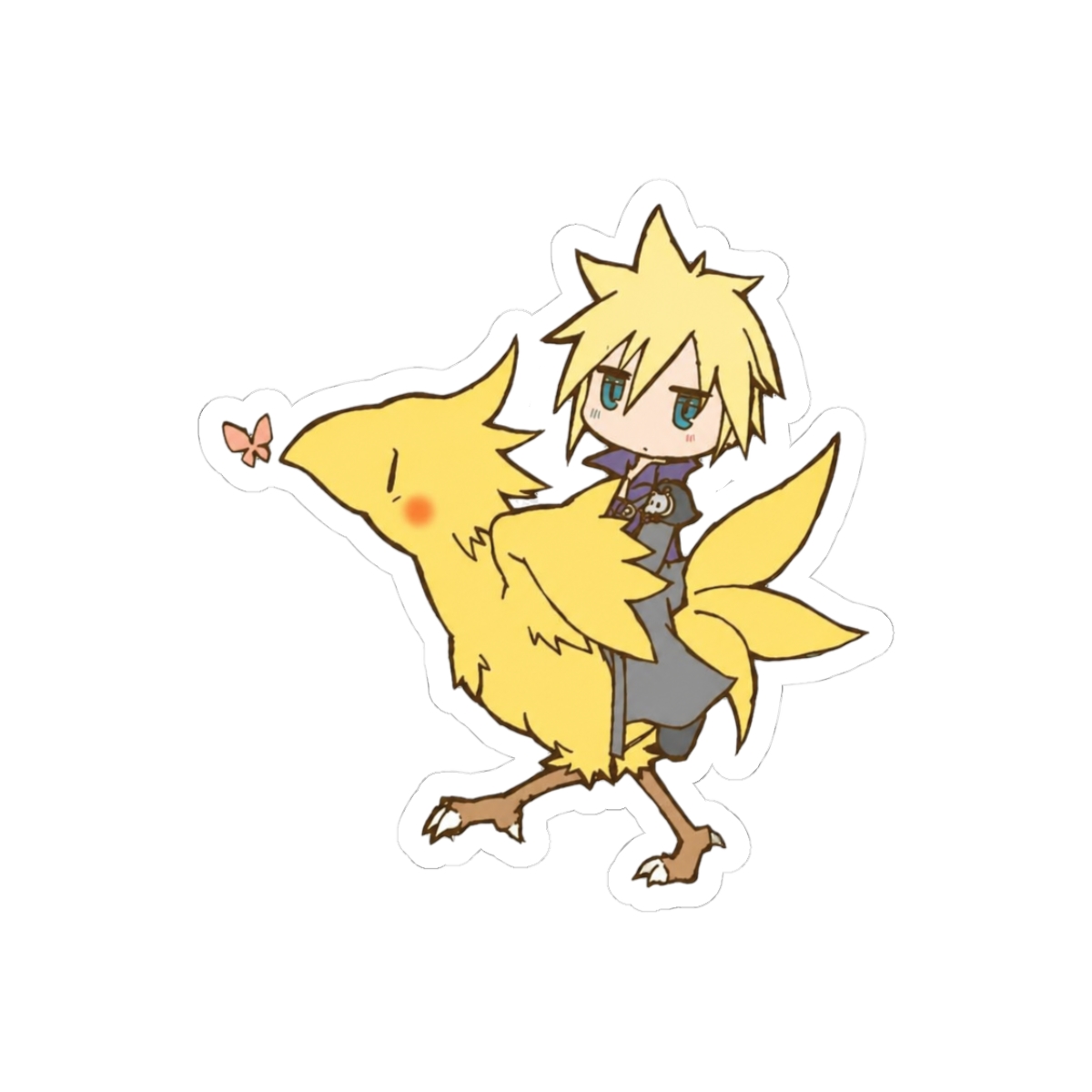 Cloud Riding Chocobo Final Fantasy Sticker - Official stickers merchandise