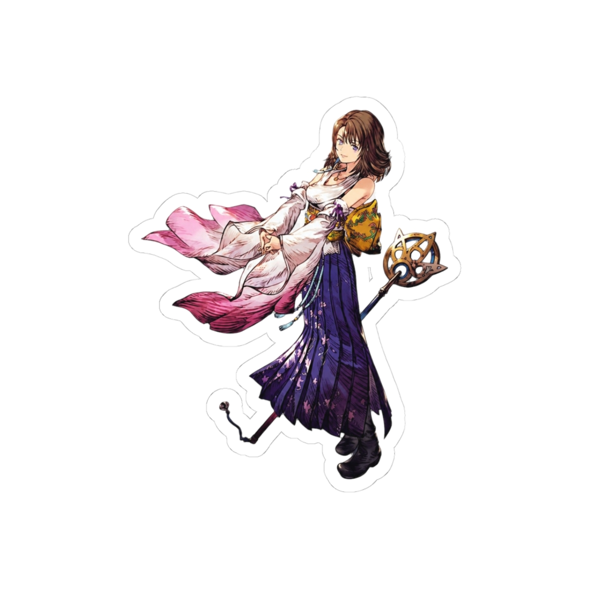 Yuna War of the Visions FFBE Official Summon Artwork Dynamic Sticker - Official stickers merchandise