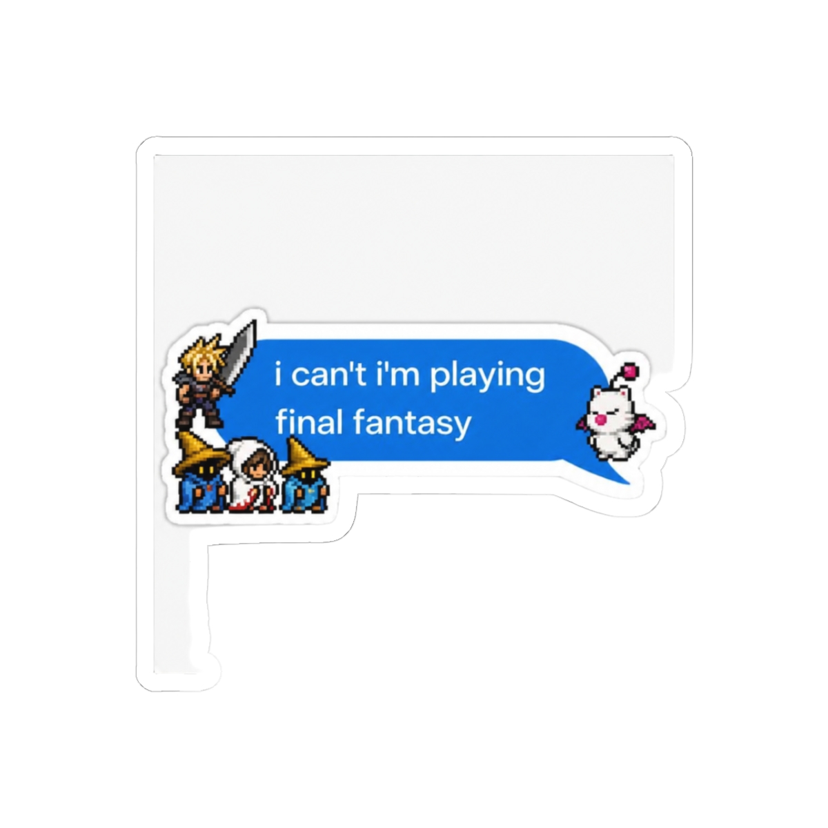 I Can't I'm Playing Final Fantasy Funny Gamer Sticker - Official stickers merchandise
