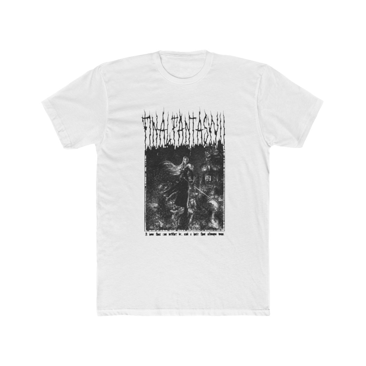 Final Fantasy VII Black Metal T Shirt, FF7 Sephiroth Video Game Tee - Official T-Shirts merchandise