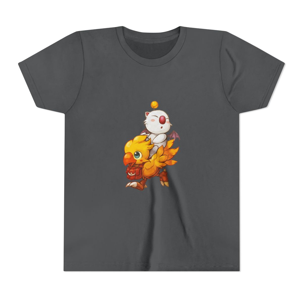 Chocobo & Moogle Final Fantasy Kids T Shirt - Whimsical Gamer Gift - alternate angle 5, merchandise