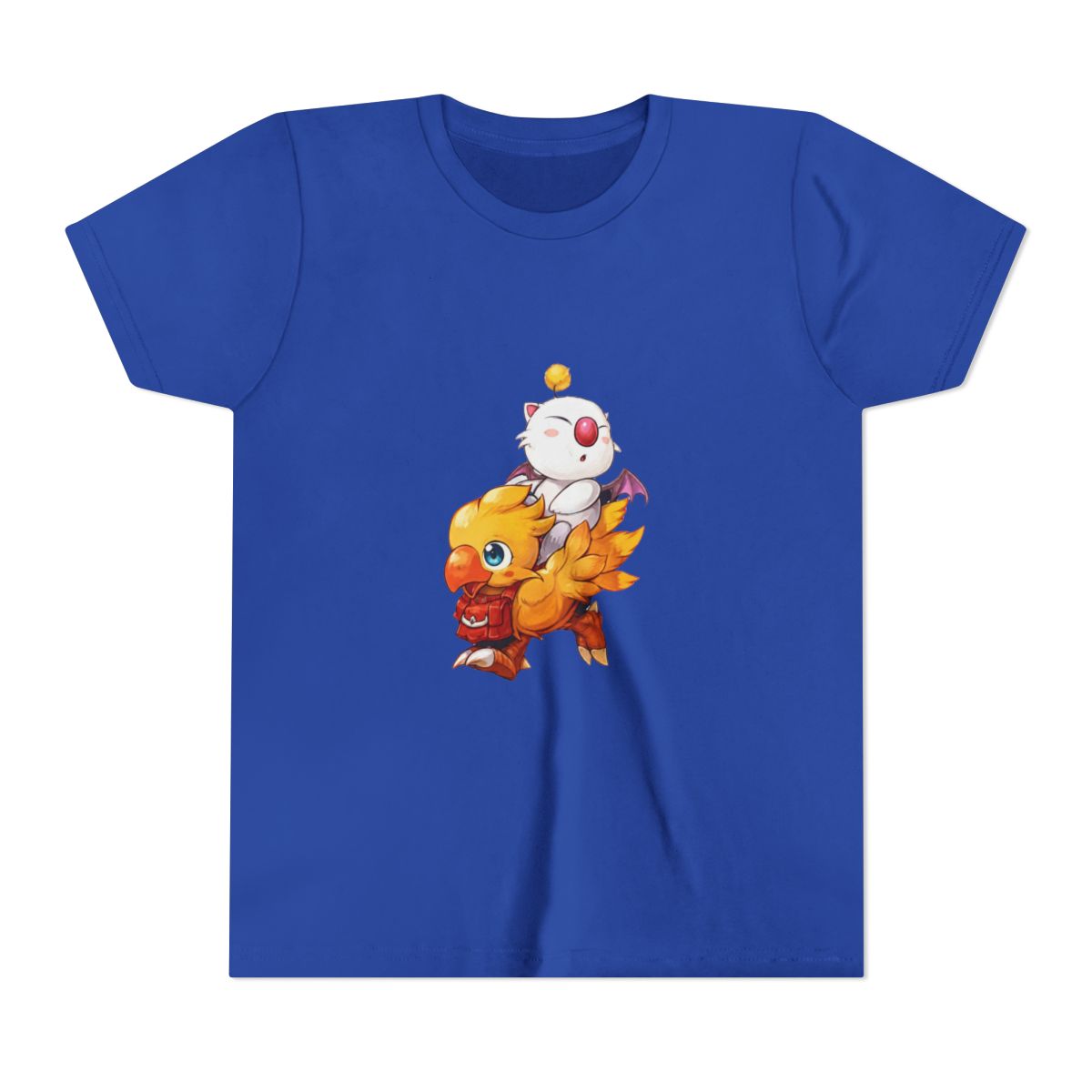 Chocobo and Moogle Final Fantasy Kids T Shirt - Pixel Art Gamer Nostalgia - alternate angle 4, merchandise
