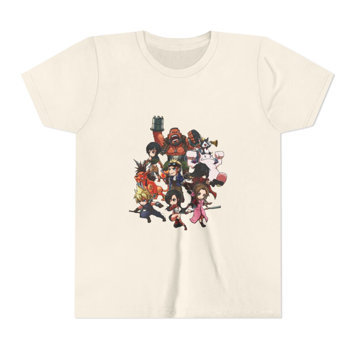Final Fantasy 7 Chibis Fanart Kids T Shirt - alternate angle 3, merchandise